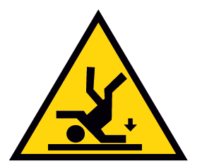 Danger of falling sign