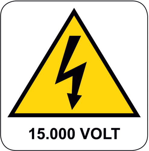 Cartello Pericolo 15.000 volt