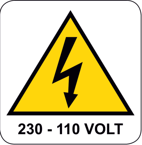 Cartello Pericolo 230 - 110 volt