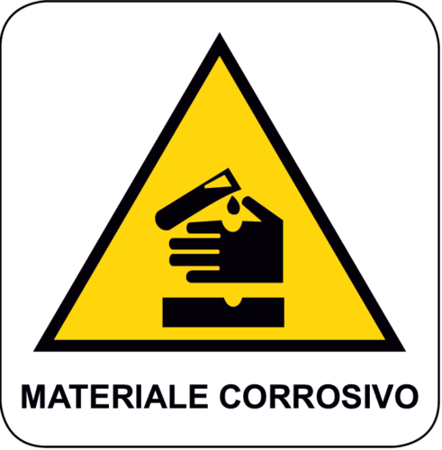 Cartello Pericolo Materiale Corrosivo