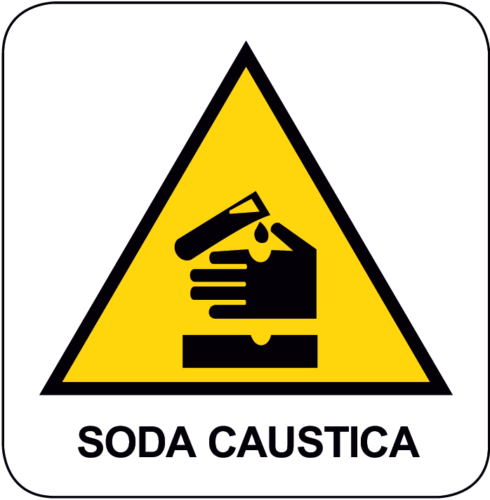 Cartello Pericolo Soda Caustica