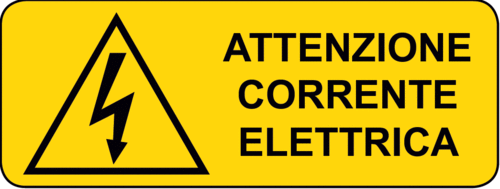Cartello Pericolo Attenzione Corrente Elettrica