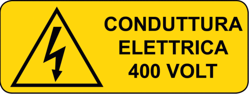 Cartello Pericolo Conduttura Elettrica 400 VOLT
