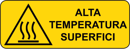 Cartello Pericolo Alta Temperatura Superfici