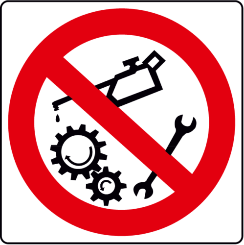 Reparing Moving Machines not allowed sign