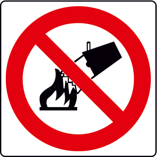 Using water not allowed sign