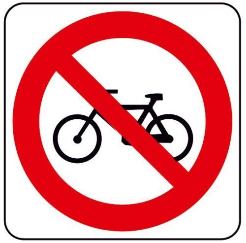 Entering bicycle not allowed sign