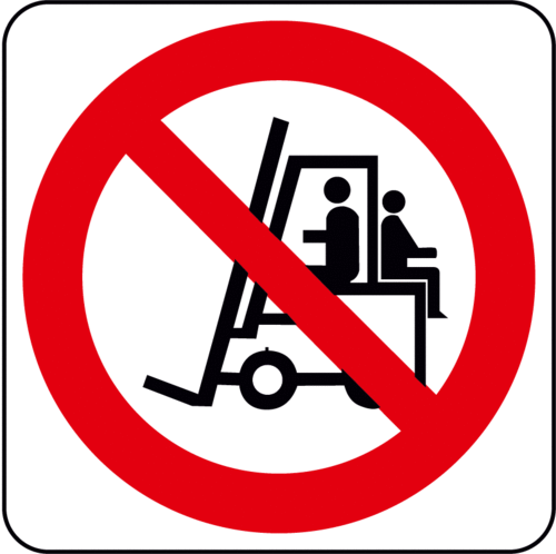 Lifting People not allowed sign