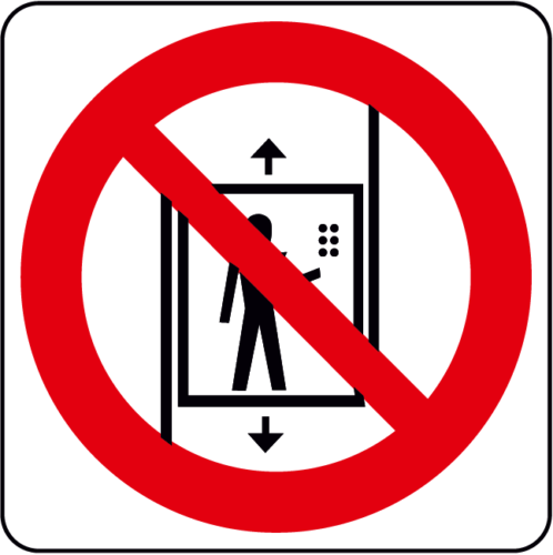 Using lift not allowed sign