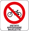 Cartello Divieto Vietato Appoggiare Biciclette