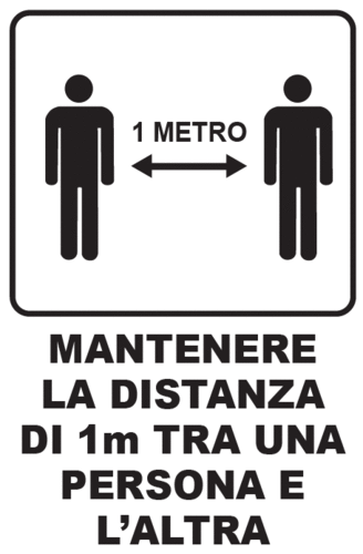 Cartello Mantenere la Distanza di 1 Metro - COVID