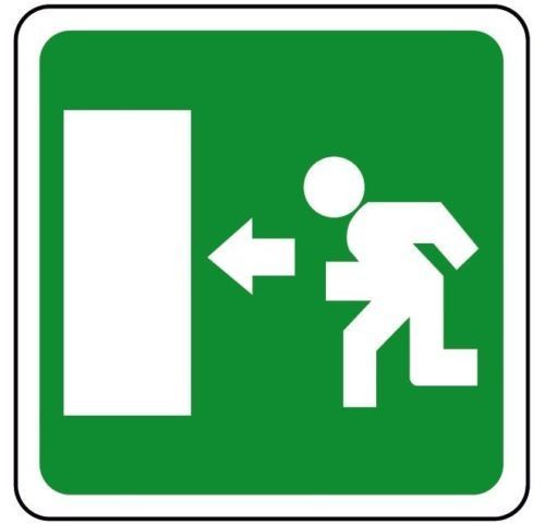 Emergency exit sign left