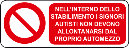 Cartello Divieto Allontanarsi Autisti